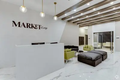 a store with a market place sign on a wall at Market View Residence 503 I 1 Bedroom 15 Bathroo in Wilmington