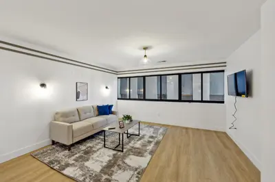 a living room with a couch and a table at Market View Residence 504 I 2 Bedroom 2 Bathroom in Wilmington