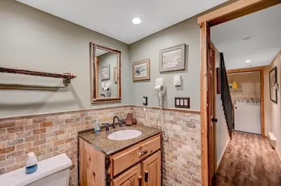 a bathroom with a sink and a toilet at Ski Camelback Mountain in Tannersville