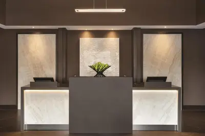 a lobby with a table with a plant on it at Hyatt Place Philadelphia/ King of Prussia in King of Prussia