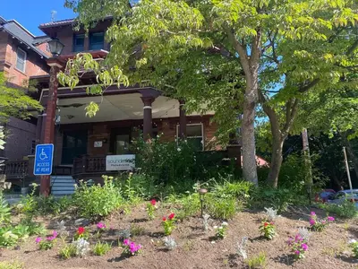 a house with flowers in front of it at Brand New Modern Flat, Heart of University City in Philadelphia