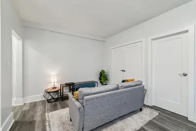 a living room with a couch and a table at Fairfax 126 I 1bd1bth University City in Philadelphia