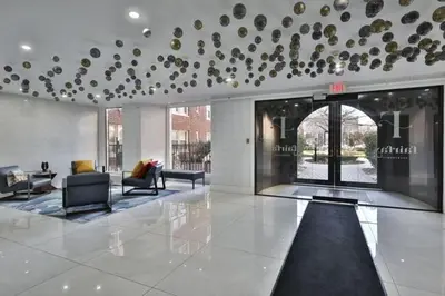 a lobby with couches and chairs in a building at Fairfax Apartments 603 Spacious 1 Bed 1 Bth in Philadelphia