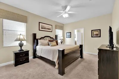 a bedroom with a bed and a ceiling fan at MYR1466 in Philadelphia