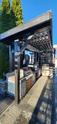 a covered area with a bunch of food at Staycation Oasis! a unique Experience! Heated pool open until November 1st in Easton