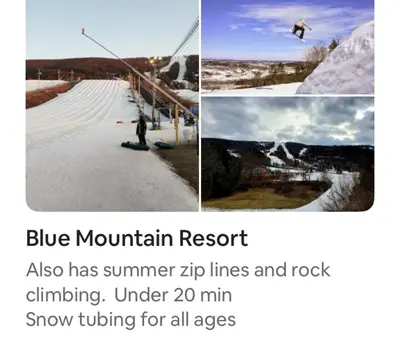 a collage of three pictures of a ski resort at Top floor modern country home in Northampton
