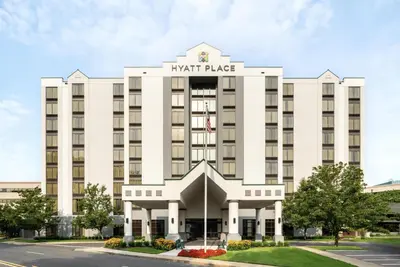 a rendering of the hotel place headquarters at Hyatt Place Secaucus Meadowlands in Secaucus