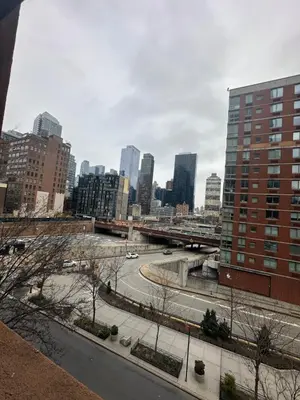 a view of a city with a street and buildings at AL Shami 408 in New York
