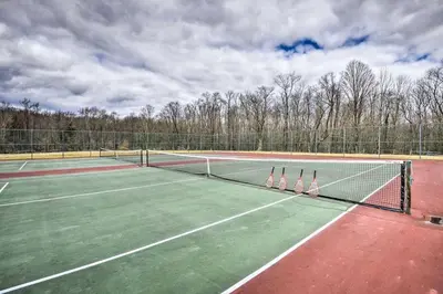 two tennis nets on a tennis court at 2BR Premium Duplex Close to Ski Slopes in Pleasant Mount