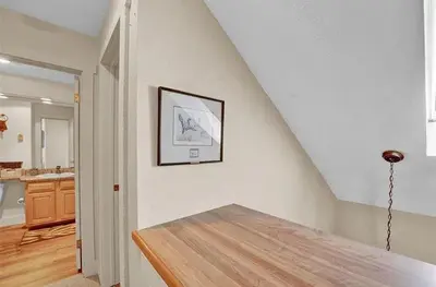 a white room with a table and a picture on the wall at Waterfront Mountain Fun-Jack Frost Walk On Whole House in Blakeslee