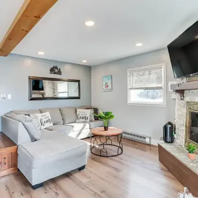 Fire Pit and Game Room Spacious Poconos Retreat!