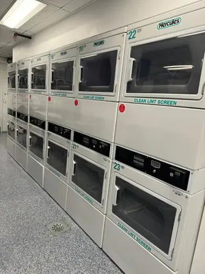 a row of ovens in a room at Midtown High Floor Fantastic Panoramic City View Corner 2 Bedroom Apartment in New York