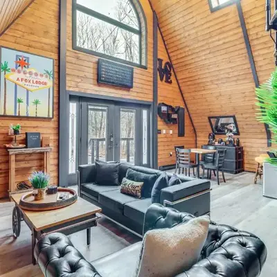 9 Mi to Big Boulder Mtn A-Frame Cabin with Hot Tub