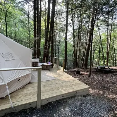 Amazing Equipped Bell Tent Nestled Among Nature in New York