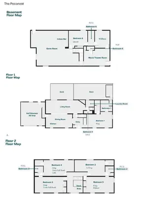 a floor plan of a house at The Poconest - Luxurious Mountain Mansion in Long Pond