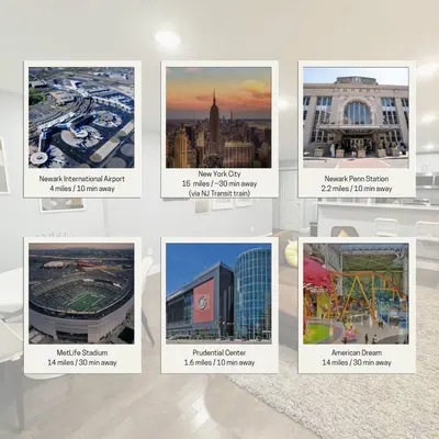 a collage of pictures of different cities at 15% OFF | EWR| NYC | Metropolis Serenity Haven in Newark
