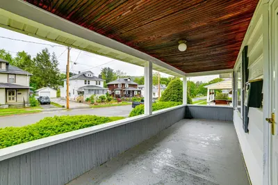 an outdoor porch with a view of a street at Home 7 Mi to Binghamton University! in Vestal