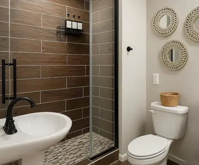 a bathroom with a toilet and a sink at Group-Friendly Luxury 3BR 2 Baths Sleeps 8 in Irvington