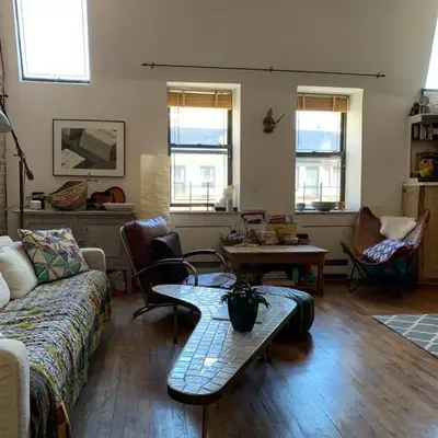 Airy brownstone penthouse duplex near Central Park