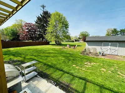 a view of a yard with a barn at The Peaceful Perch Retreat Near NYC Elle's Home in Trenton