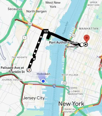 a map of new york city at The View - Direct Bus Time Square NYC Breakfast Included - A in Jersey City
