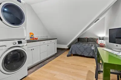a laundry room with a washer and dryer at Long Term Favorite - Skippack Village in Schwenksville