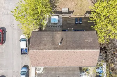 an overhead view of a roof of a building at Beach front oasis - Hot tub - Sleeps 7 in Keansburg