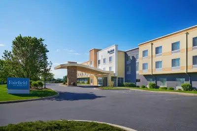 a rendering of the front of a hotel with a parking lot at Fairfield Inn & Suites by Marriott Reading Wyomissing in Wyomissing
