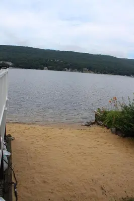 a view of a large body of water at Lakefront Haven on Greenwood Lake in West Milford