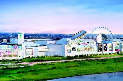 a rendering of a amusement park with a roller coaster at Traveler Haven XL NYC & NWK with free parking in Newark