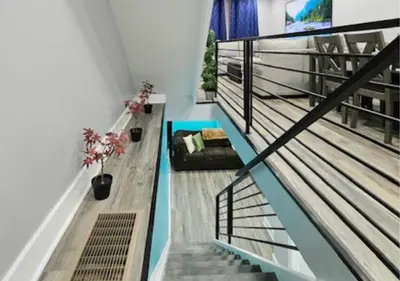 a swimming pool in the middle of a house at Curacao vs Ivory Coast, Lock in NOW! Sleeps 14 in Philadelphia