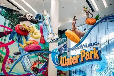 a water park sign with a water park sign at 7 guests NYC-NWK Free parking in Newark