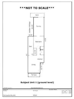 a floor plan of a unit ground level at Corporate Housing, Upgraded Condo Downtown Hoboken in Hoboken