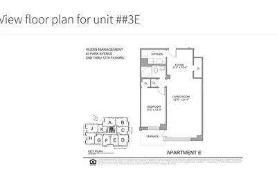 a new floor plan for unit at Blueground Midtown East doorman nr MoMA NYC-1786 in New York