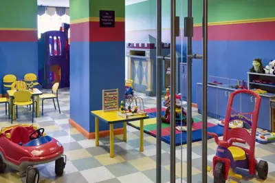 a childs play area with toys in a room at Blueground Battery Park City rooftop nr Hudson River NYC-586 in New York