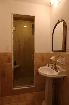 a bathroom with a shower and a sink at Urban Luxe Redefined in Central city Phila in Philadelphia