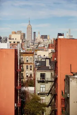 a view of a city skyline with tall buildings at NobleDEN Hotel in New York