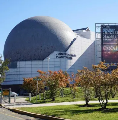 a building with a large dome on the side of it at Quiet close to NYC BBQ Deck in Jersey City