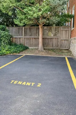 a parking lot with a sign that says permit at 1BR Near Philly Free Parking, Monthly Discount in Philadelphia