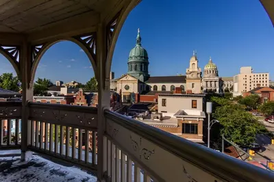a view of the city from a balcony at Capitol View Retreat - 2F Fast Wi-Fi Spacious in Harrisburg