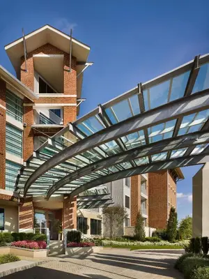 a glass canopy over a building at AVE Union - Furnished Apartment, Union NJ in Union