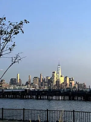 a view of a city from the water at Luxury duplex - 10 min to NYC/Times Square in Hoboken