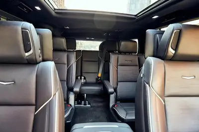 a view of the back seats of a car at New York shuttles in Brooklyn