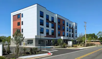 a rendering of an apartment building on a street at 413 Modern Brand New Studio Apartment in Old Bridge