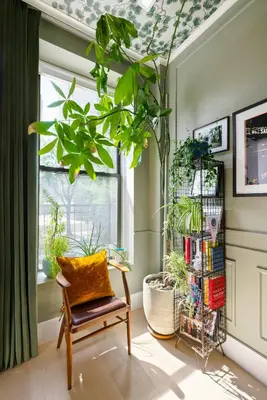 a room with a chair and lots of plants at Greenwich Village Gem in New York