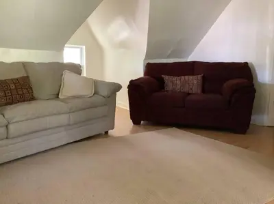 a living room with two couches and a couch at Spacious, Unique PR near Binghamton University in Johnson City