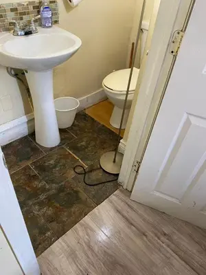 a bathroom with a sink and a toilet at 2131 Double Room with Private Bathroom in Philadelphia