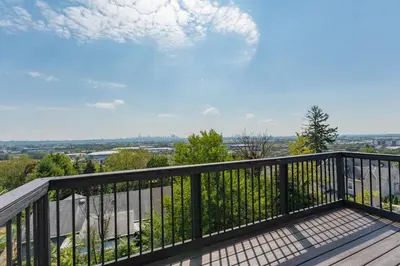 a view from the balcony of a house at Nyc skyline view, 17m- Manhattan, Prime location in Carlstadt