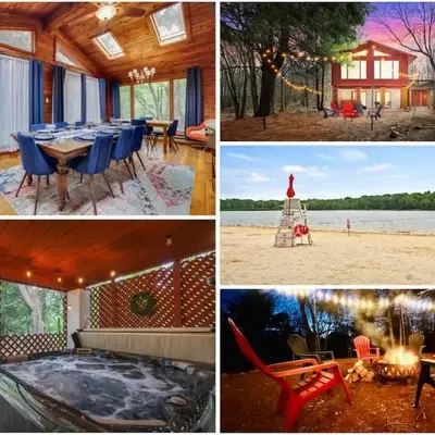 Gloria's Hot Tub Game Room Fire Pit