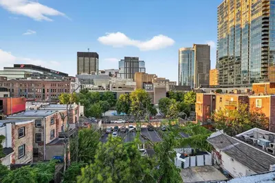 a cityscape of a city with tall buildings at Perfect Cozy Studio in Center City with Fast WiFi in Philadelphia